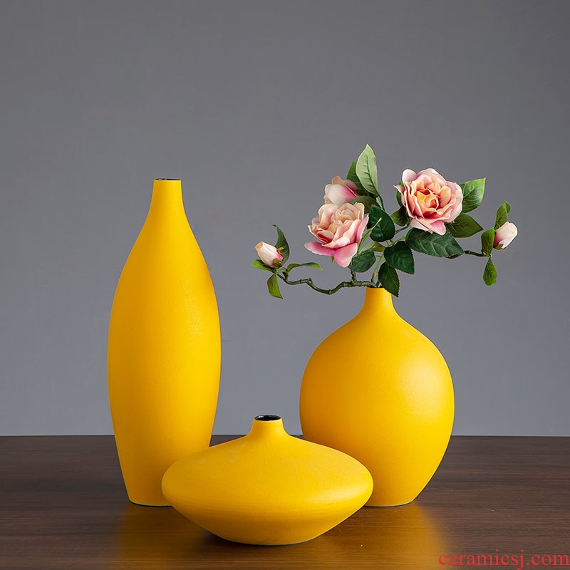 Morandi color furnishing articles of jingdezhen ceramic vase sitting room European - style originality dry flower arranging flowers small expressions using the home decoration