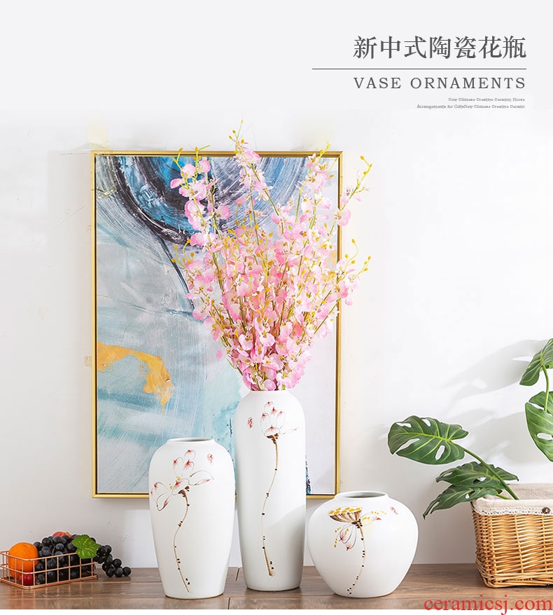 Jingdezhen ceramic vase furnishing articles contracted and I sitting room creative flower arrangement of new Chinese style flower grain dry flower decoration