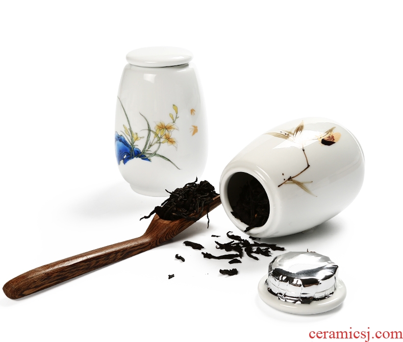 Shadow at white porcelain tea pot ceramic seal storage tank trumpet installed YPQ tea pot black tea tea storehouse