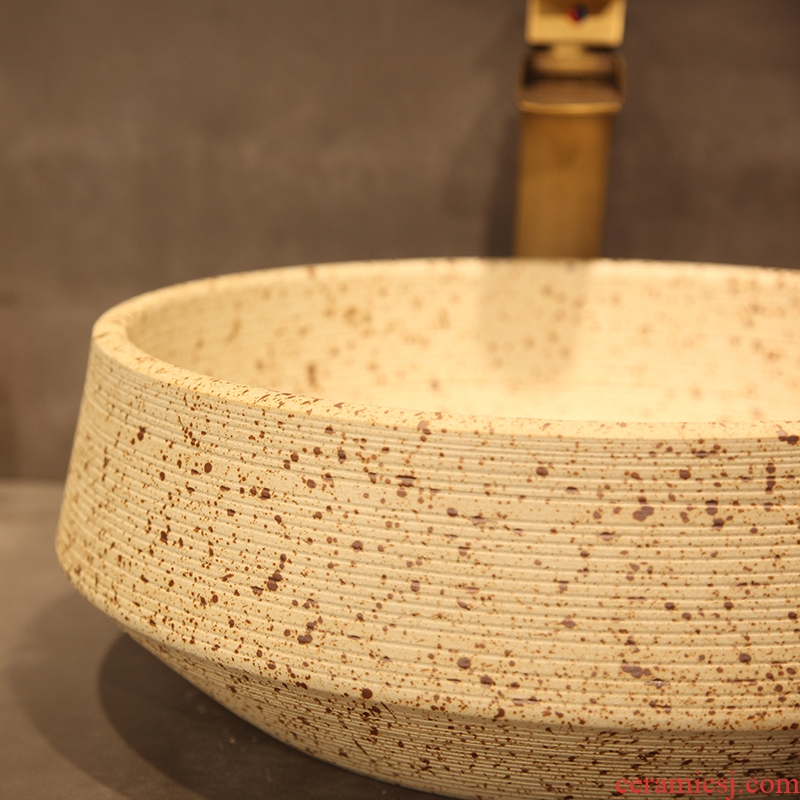 Ling yu jingdezhen basin on European archaize ceramic art sink basin of Chinese style originality of rain flower stones