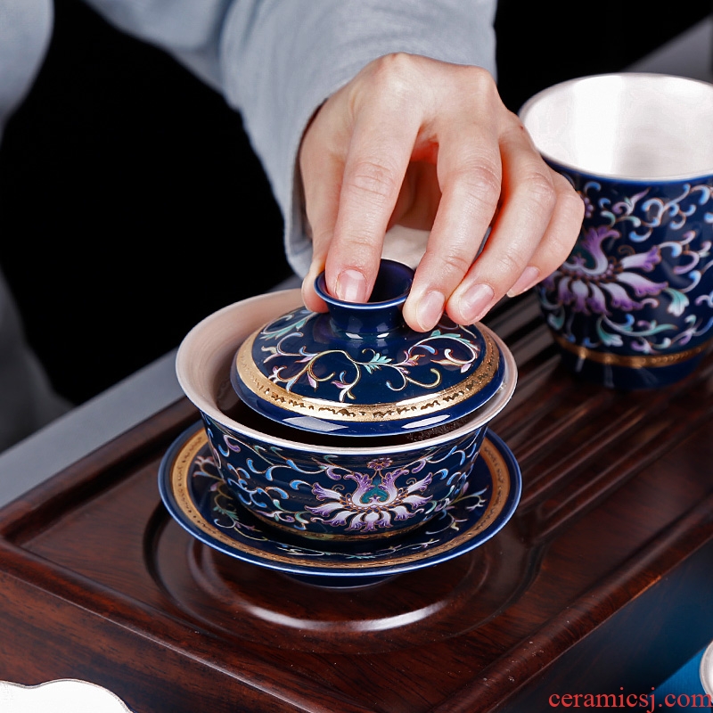 Jingdezhen coppering. As silver tureen tea cup 6 pack of household ceramics kung fu tea set contracted and I office