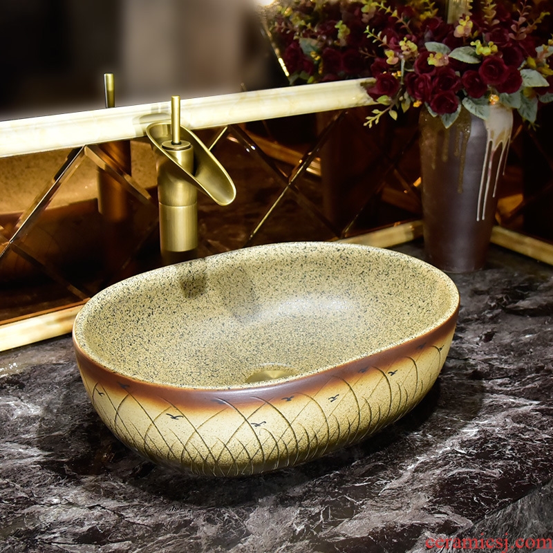 Antique art basin on its thin piece of idea gourd shape the lavatory toilet ceramic basin of wash one household