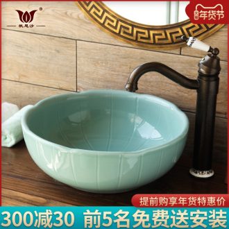 Jingdezhen stage basin of restoring ancient ways round ceramic art basin is the basin that wash a face basin to wash dish creative the sink