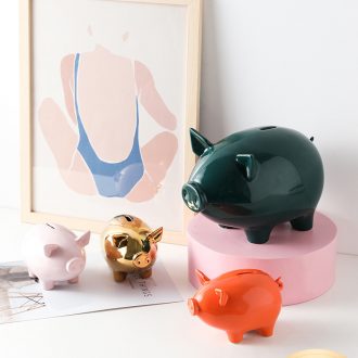 Nordic ceramic piggy coin 365 days piggy bank, lovely children not large capacity domestic girl 's gift