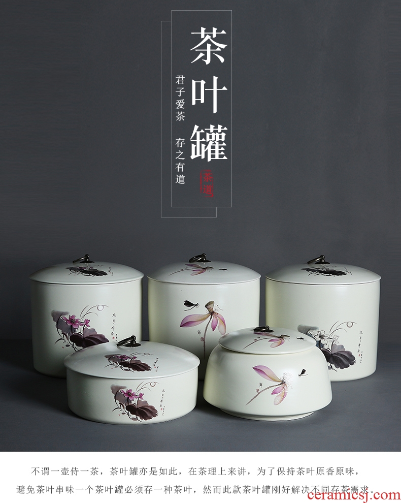Ceramic tea pot large sealing powder POTS large tea cake tin tea box three bread seven jar hidden tea urn