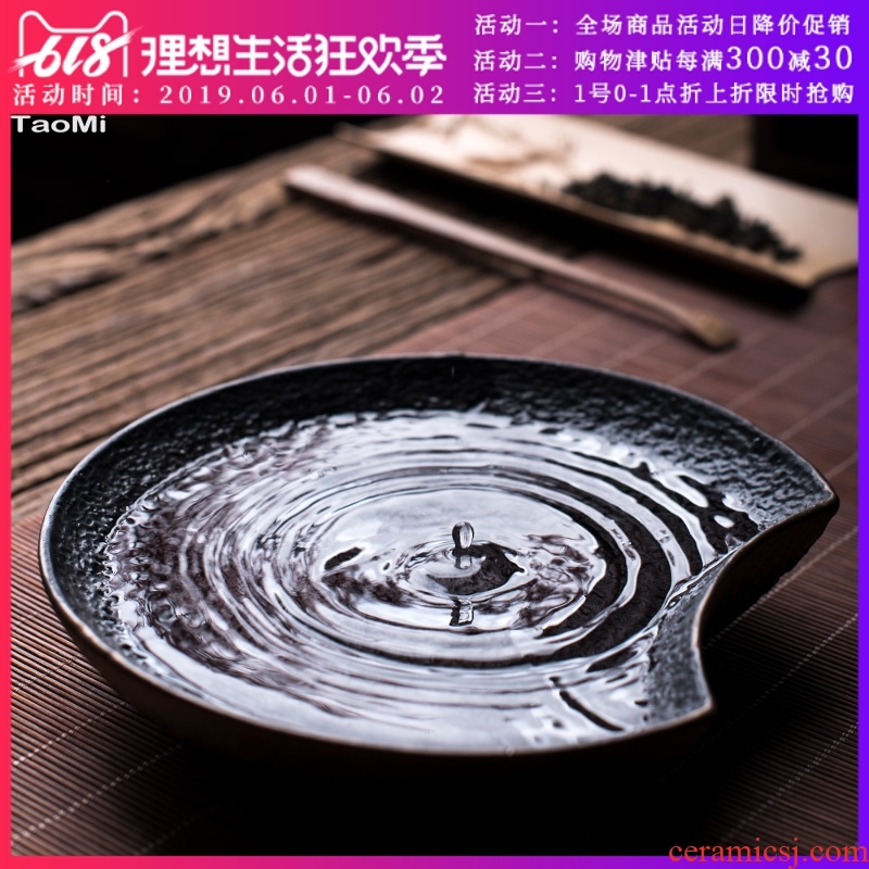 Tao fan one pot of gold bearing coarse pottery contracted tea tray ceramic water tray tea archaize storage disc dry terms