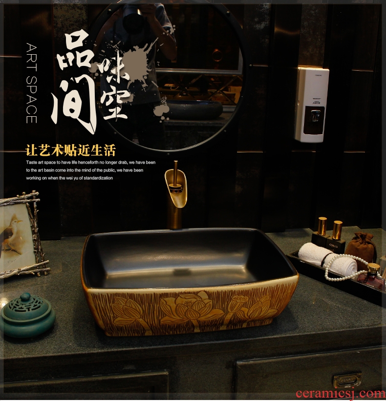 Water basin ceramic wash a face to the stage basin oval restoring ancient ways of household square art basin basin bathroom to wash your hands