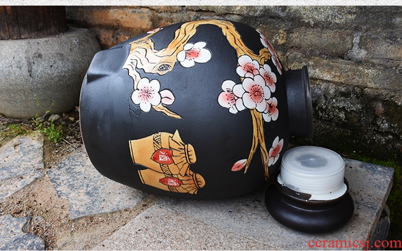 Jingdezhen ceramic jars sealed 50 jins home 20 jins archaize storing wine wine jar jar it 30 kg bottles