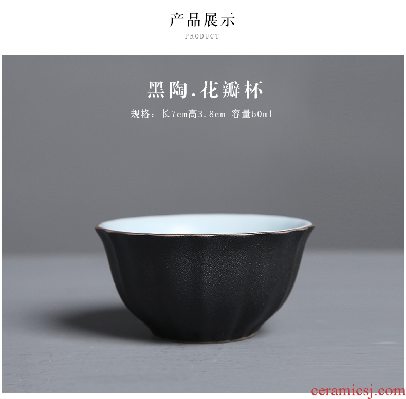Auspicious edge individual cup of black ceramic cups sample tea cup Japanese masters cup kung fu tea cup bowl