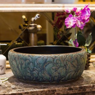 Jingdezhen ceramic lavatory simple household basin bathroom sink basin to restoring ancient ways round art on stage