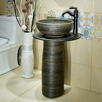 Ceramic basin of pillar type washbasin hand - carved archaize line pillar of small family toilet floor for wash gargle