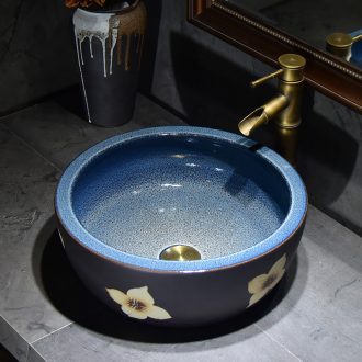 Jingdezhen ceramic table sinks contracted lucky flower stage basin circular archaize home toilet lavabo