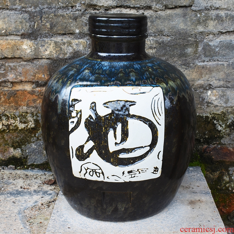 Jingdezhen ceramic wine wine jar cylinder 10 jins 30 jins of archaize 20 jins bottle home hip flask 50 kg pot