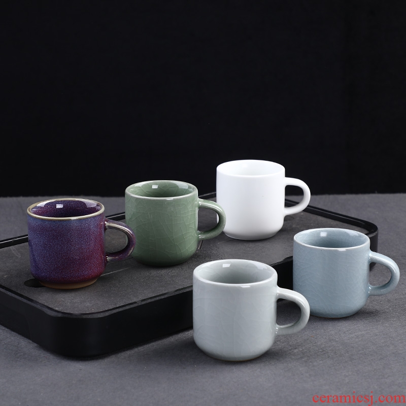 Five ancient jun suits for domestic large - sized ceramic cups imitation song dynasty style typeface your up Five lines of tea master small tea cups