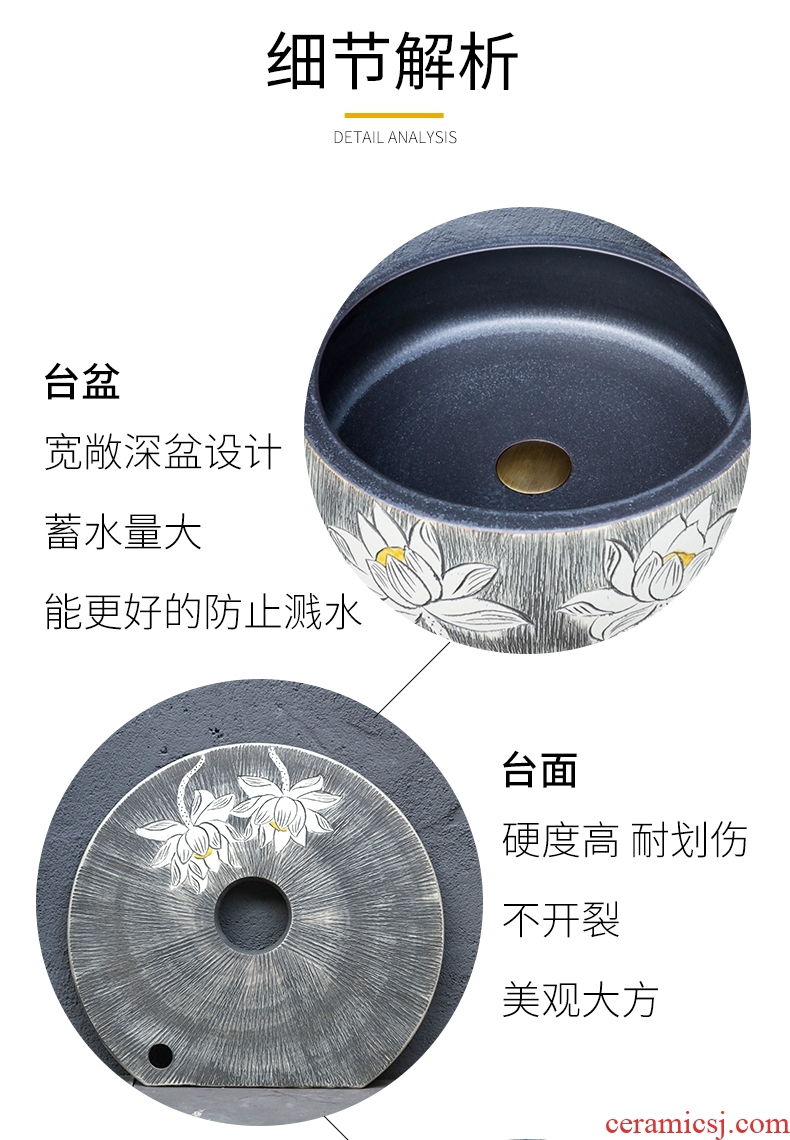 Ceramic basin of pillar type lavatory toilet balcony column is suing ground one - piece sink sink restoring ancient ways