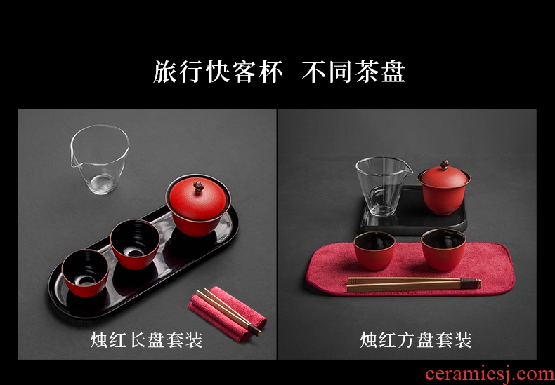 Evan ceramic kung fu tea sets tureen tea tray cups of a complete set of home office contracted tea, Japanese