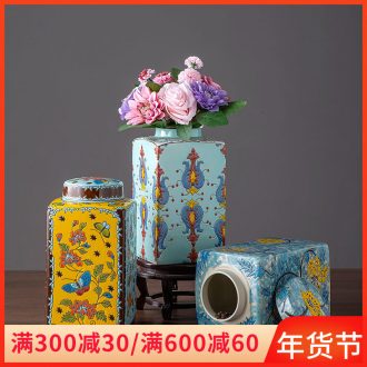 Jingdezhen ceramic pot storage tank TV ark, creative office furnishing articles of new Chinese style home sitting room adornment