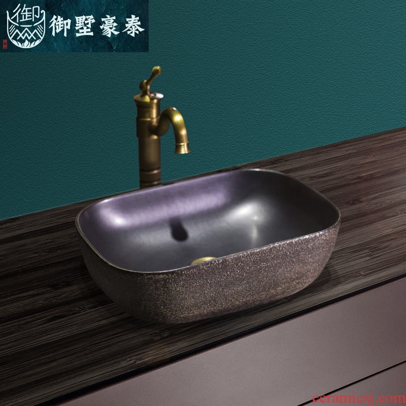 European art stage basin of jingdezhen ceramic lavatory basin restoring ancient ways is archaize basin rectangular basin that wash a face to wash your hands