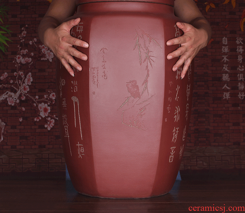 Shadow at yixing purple sand tea pot oversized puer tea crude TaoCun cylinder tank large - sized ceramic pot JSBT