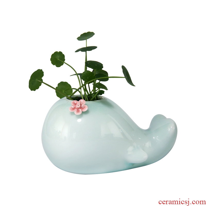 European simplicity vase furnishing articles of jingdezhen ceramic Nordic white living room modern creative little flower arranging, hydroponic flower pot