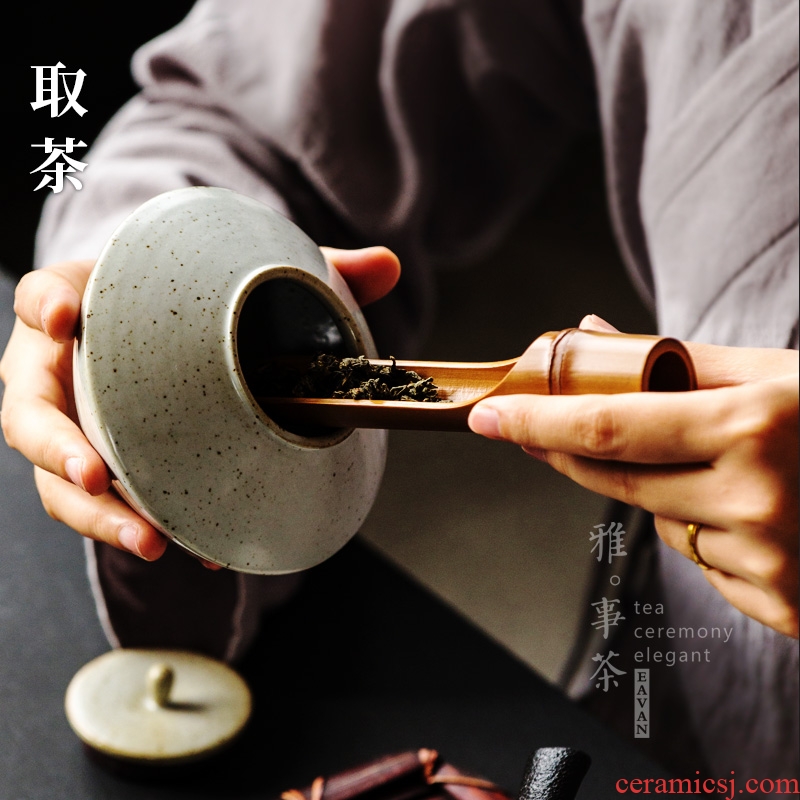 Restore ancient ways small caddy fixings ceramic seal tank coarse pottery son tea purple sand tea set metal POTS POTS of tea boxes