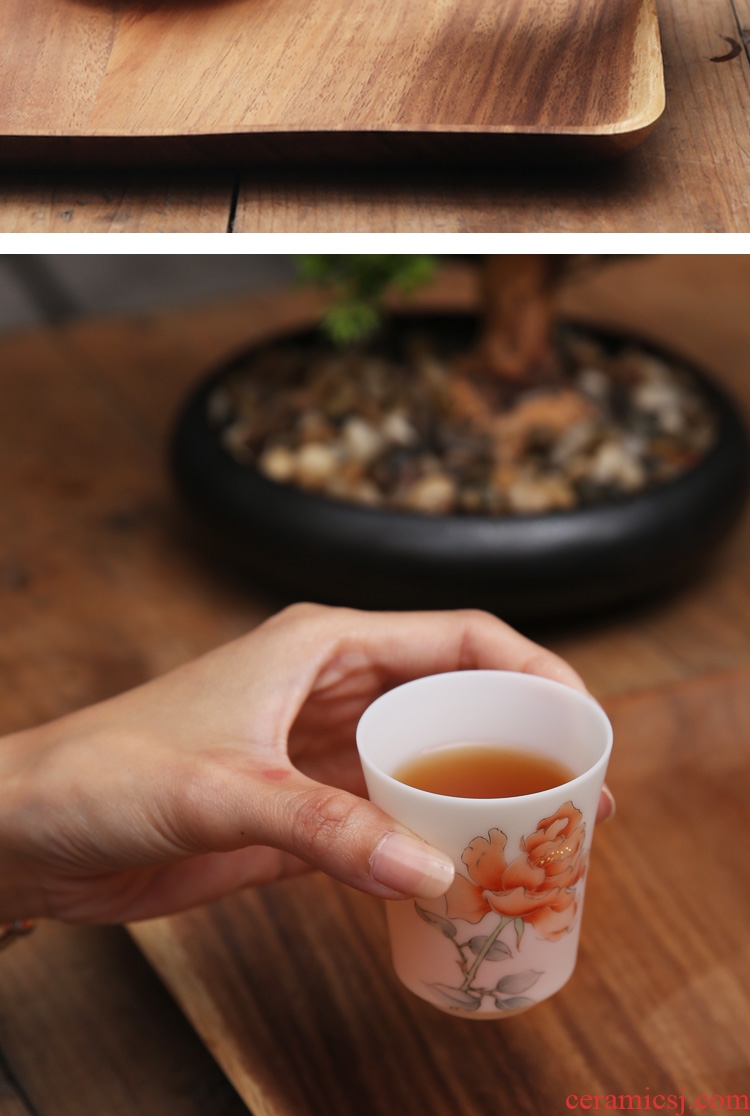 The Product single CPU dehua porcelain sink cup padding thin white porcelain, ceramic masters cup manual hand - made tea tea cup