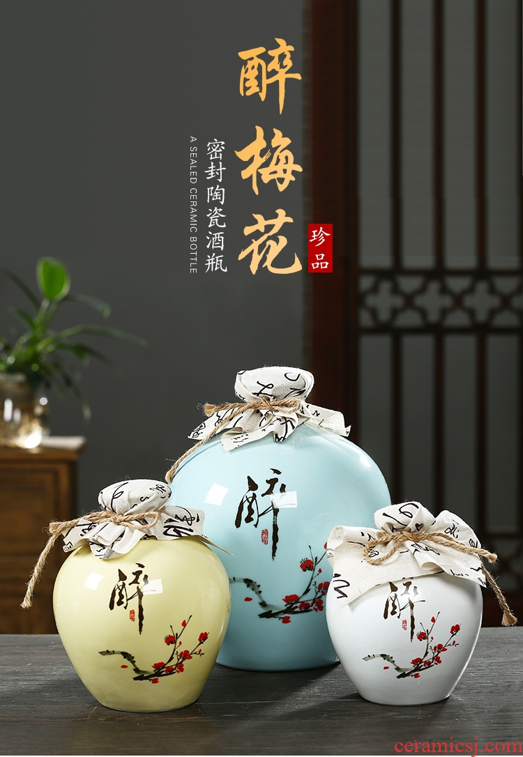 Jingdezhen ceramic jar empty wine bottles of household hip bottle wine liquor bottle seal 10 jins 5 jins of 3 kg