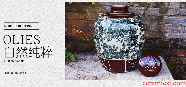 Jingdezhen ceramic jar mercifully wine archaize it wine sealed bottles household mercifully wine jar jar