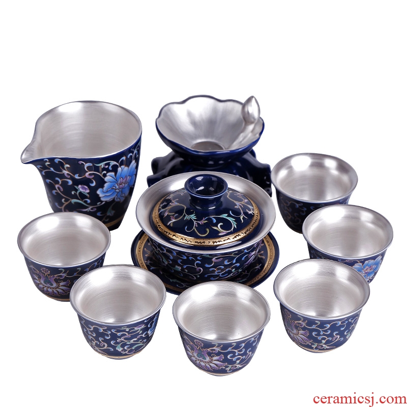 Jingdezhen coppering. As silver tureen tea cup 6 pack of household ceramics kung fu tea set contracted and I office