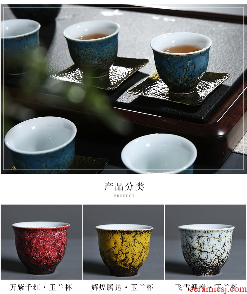 Auspicious edge dehua ceramic kung fu cup the owner of a large personal cup fambe masterpieces single cup sample tea cup