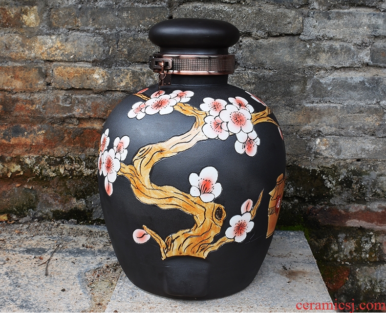 Jingdezhen ceramic jars sealed 50 jins home 20 jins archaize storing wine wine jar jar it 30 kg bottles