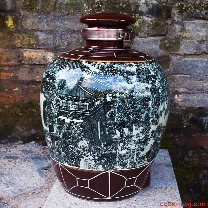 Jingdezhen ceramic jar mercifully wine archaize it wine sealed bottles household mercifully wine jar jar