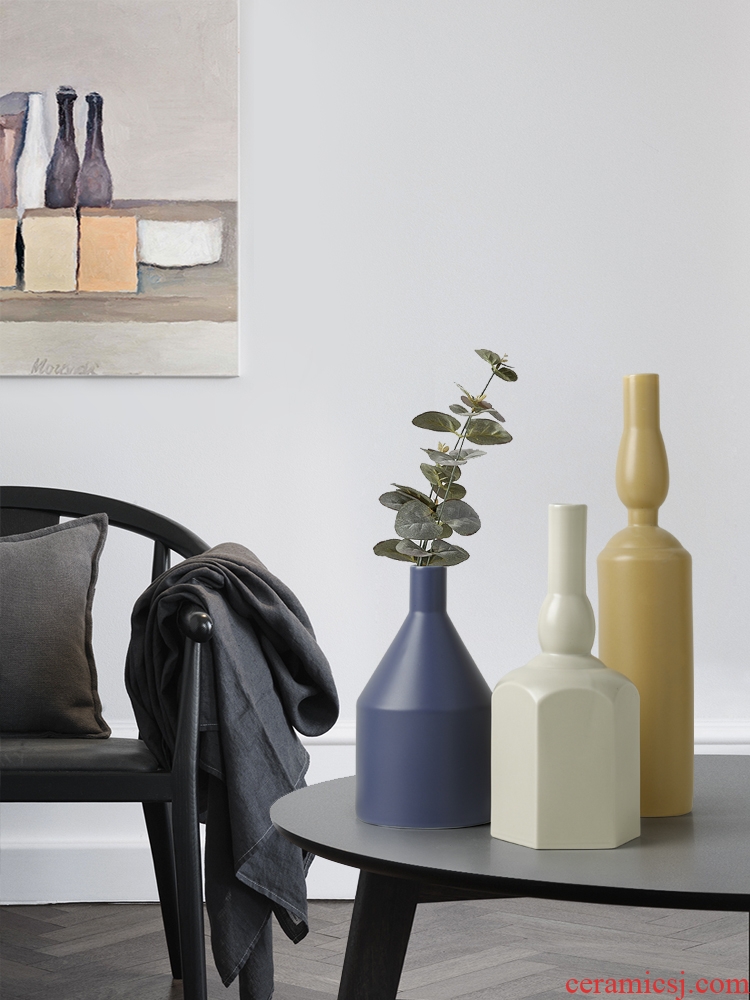 Nordic morandi, vases, ceramic flower implement decorative furnishing articles contracted creative home sitting room decoration flower arrangement between example