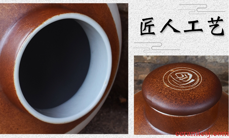 Jingdezhen ceramic jars seal save it 20 jins of archaize mercifully bottles 10 jins with leading domestic wine pot