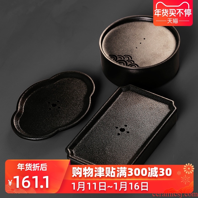Ceramic mini storage dry plate of small tea tea tray was coarse pottery tea pot adopt tea sea contracted Japanese style restoring ancient ways is small