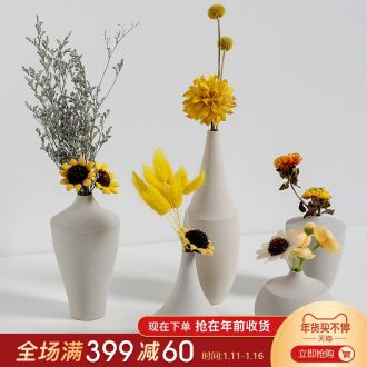 Nordic ceramic art element embryo vase furnishing articles TV ark, simulation flower arranging flowers, dried flowers, contracted sitting room floret