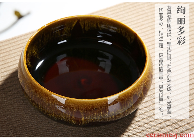 Auspicious edge up large tea to wash the ashtray container large ceramic tea accessories kung fu tea XiCha masterpieces sea