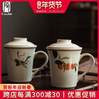 Tao fan which your up with cover keller ceramic contracted creative large - capacity belt filter separation of tea cups of tea cups