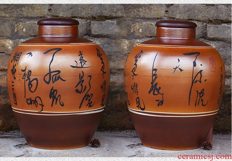 Jingdezhen ceramic jars seal save it 20 jins of archaize mercifully bottles 10 jins with leading domestic wine pot