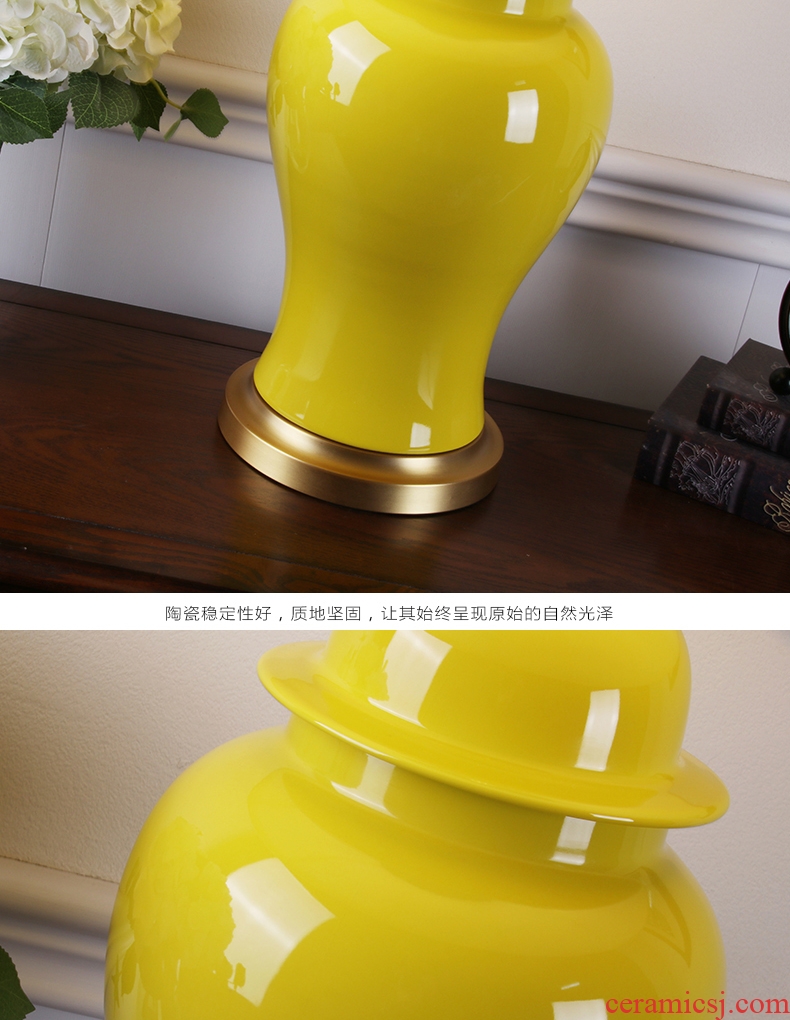 New Chinese style American - style jingdezhen ceramic desk lamp large hotel villa clubhouse bedroom the head of a bed the sitting room porch decoration