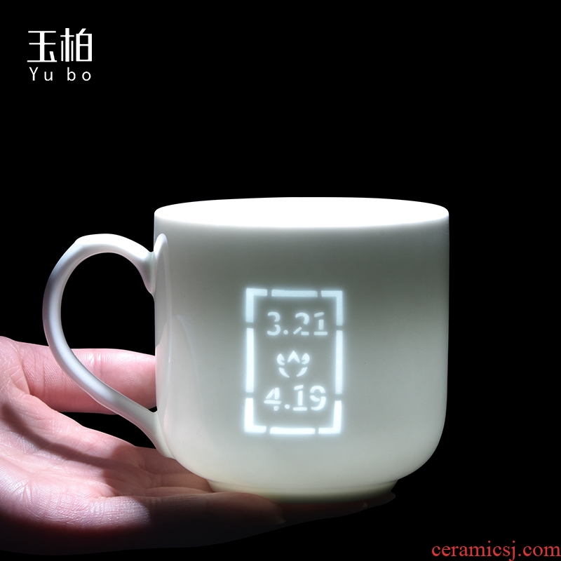 Jingdezhen BaiLingLong jade white porcelain filtering cup bladder tea scented tea fresh cup of the zodiac office cup