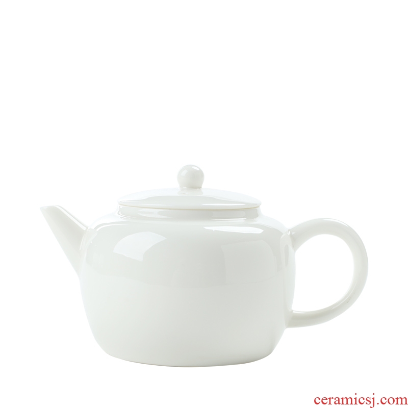 Is good source white porcelain ceramic teapot tea dehua porcelain household small kung fu jade teapot single pot of tea pot