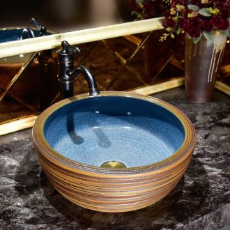 Art stage basin circular line Mediterranean ceramic lavabo home for wash lavatory toilet stage basin