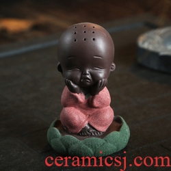 The Product color porcelain sink sand clay young monk tea pet lovely Buddha tea tray was furnishing articles household ceramic tea accessories