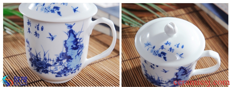 The New product of jingdezhen ceramic cups office cup cup with personal cup with cover glass cup and meeting