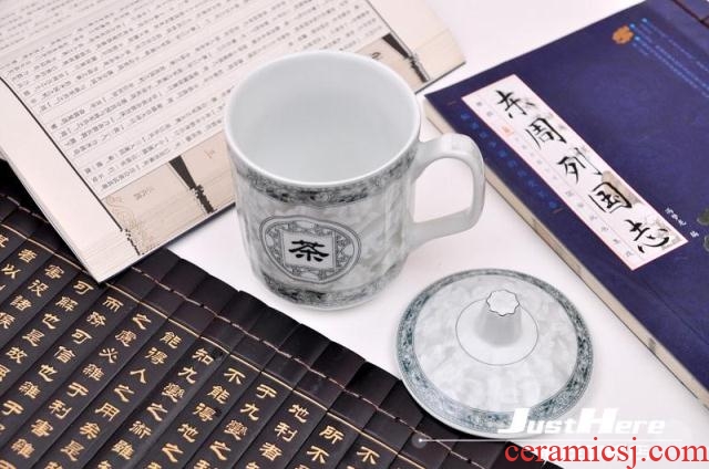 Of jingdezhen ceramic cups porcelain cup with a cover glass office cup and cup ultimately responds cup