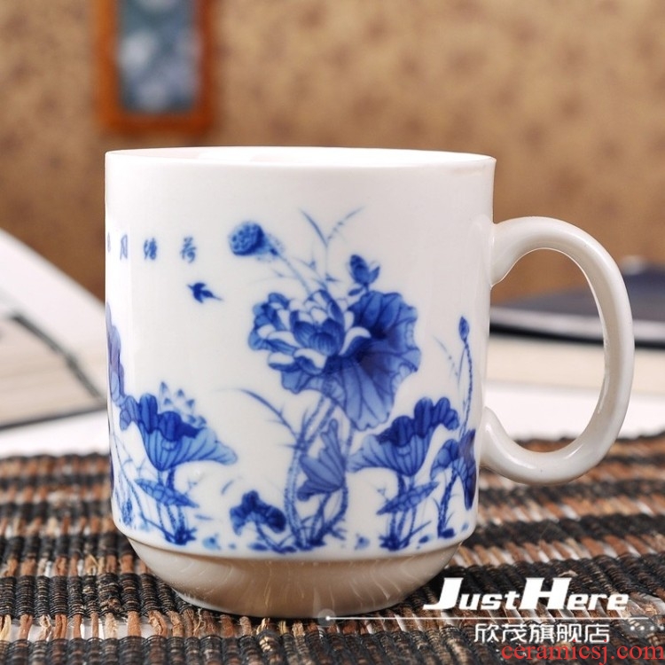 Jingdezhen ceramic cups with cover ultimately responds a cup of beer ultimately responds a cup of tea cups in 220 ml of six 58 yuan