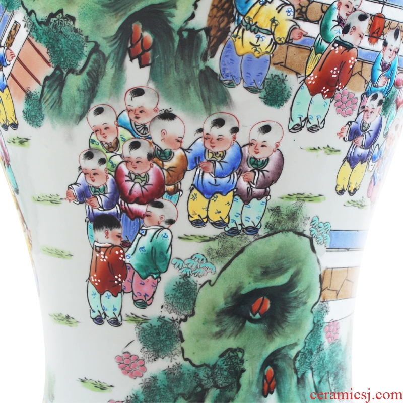 Jingdezhen ceramics hand - made pastel the ancient philosophers figure the general pot of large vases, classical Chinese style living room furniture