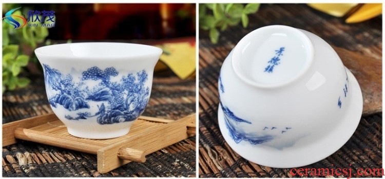 Of jingdezhen blue and white thin ceramic sample tea cup cup tire kung fu tea cups of individual cup