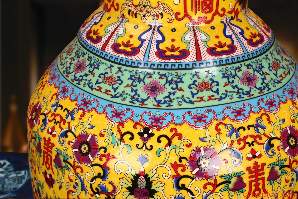 Jingdezhen ceramics classical Chinese ears porcelain enamel wanda vase home sitting room study adornment